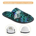 thumbnail image 3 of Sigee Blue Floral with Butterflies for Cozy Furry Slippers Super Soft Indoor and Outdoor Use, Non-Slip Sole Slip On House Slippers-Large, 3 of 8