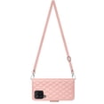 thumbnail image 4 of Elegant Case for Samsung A12 4G Wallet Case RFID Blocking Card Slots Holder with Shoulder&Crossbody Strap, Magnetic Folio Kickstand Handbag Flip Phone Cover for Samsung Galaxy A12 4G, Coralpink, 4 of 8