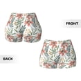 thumbnail image 3 of Sigee Lilies Flowers Print Women's High Waist Workout Shorts - Squat Proof, Tummy Control, Yoga and Gym Activewear-X-Large, 3 of 9
