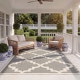 thumbnail image 3 of SAFAVIEH Courtyard Jaylee Geometric Indoor/Outdoor Area Rug, Anthracite/Beige, 5'3" x 7'7", 3 of 12