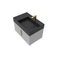 thumbnail image 3 of Amazon 30" Gray Wood Floating Vanity with Black Top and Gold Trim, 3 of 10