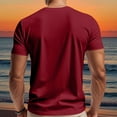 thumbnail image 4 of Men's V-Neck Slim Fit T-Shirt, Soft Cotton Short Sleeve Top, Casual Athletic Tee for Everyday Wear, Burgundy, 4 of 8