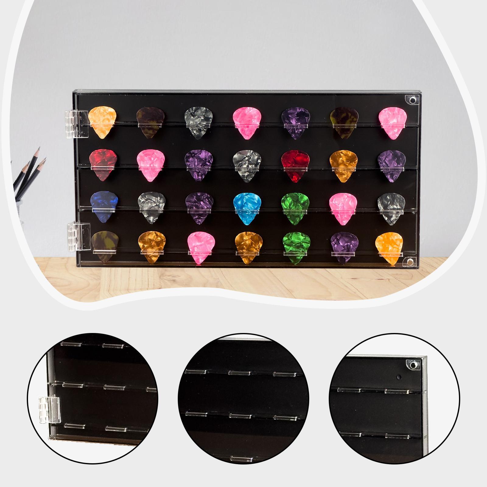 Dualoai Acrylic Display Case Plectrum Storage Box Clear Study Men Guitar Pick Holder