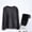 Dark Gray, variant on ALLLIST Pajamas for Men Set Big And Tall Flannel Sleepwear Solid Blue Long Sleeve Tops & Bottom Pjs Sets Men's Pajamas L-3XL