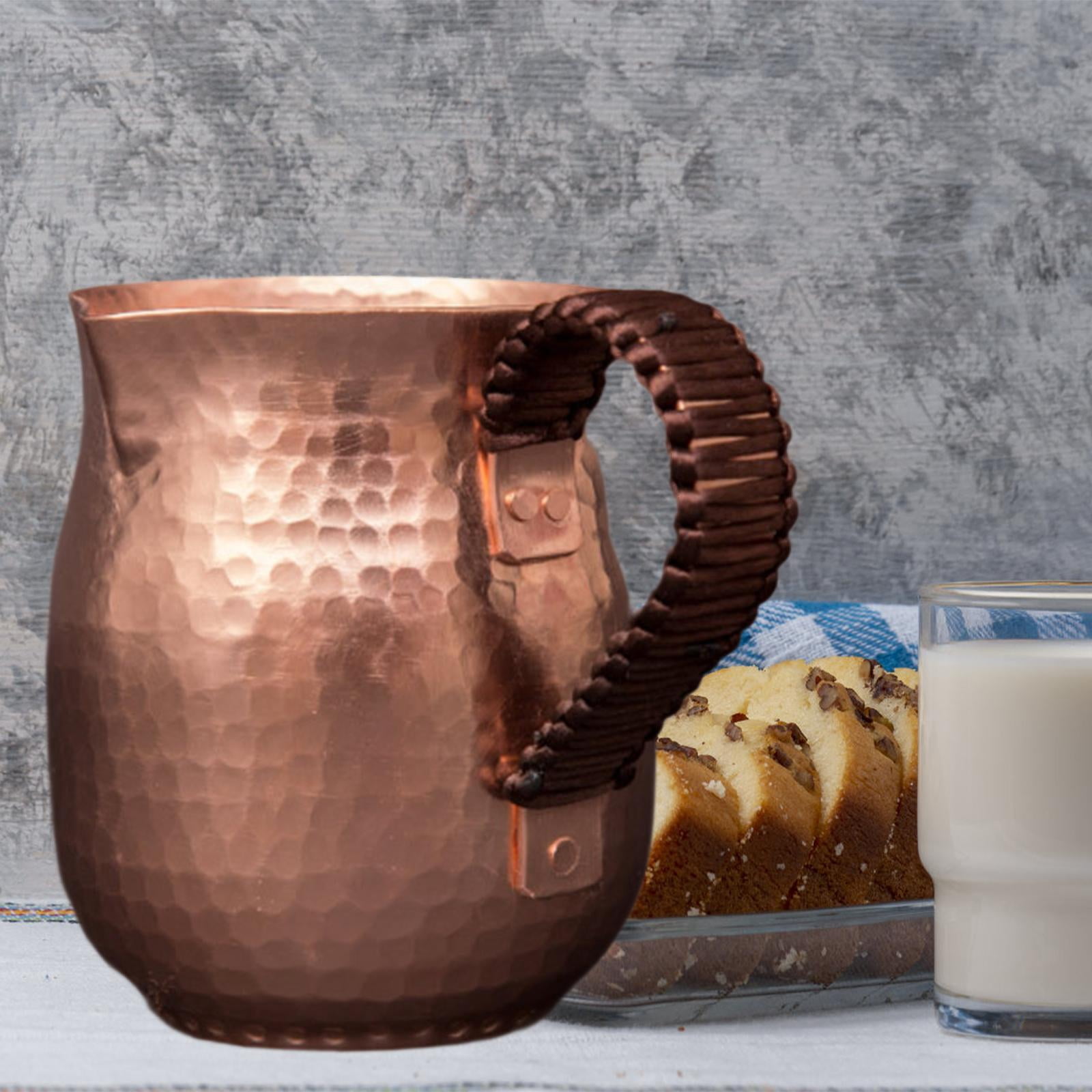 Baoblaze Copper Cup Drinkware Espresso Steaming Pitcher for Camping Picnic Restaurant 450ml