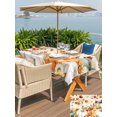 thumbnail image 4 of Outdoor Tablecloth with Umbrella Hole and Zipper, Fall Green Orange Pumpkins Rectangle Table Cloth 54x80 Inch Waterproof Tablecloth, Maple Leaf Tree Thanksgiving Picnic Table Cover for Patio Camping, 4 of 7