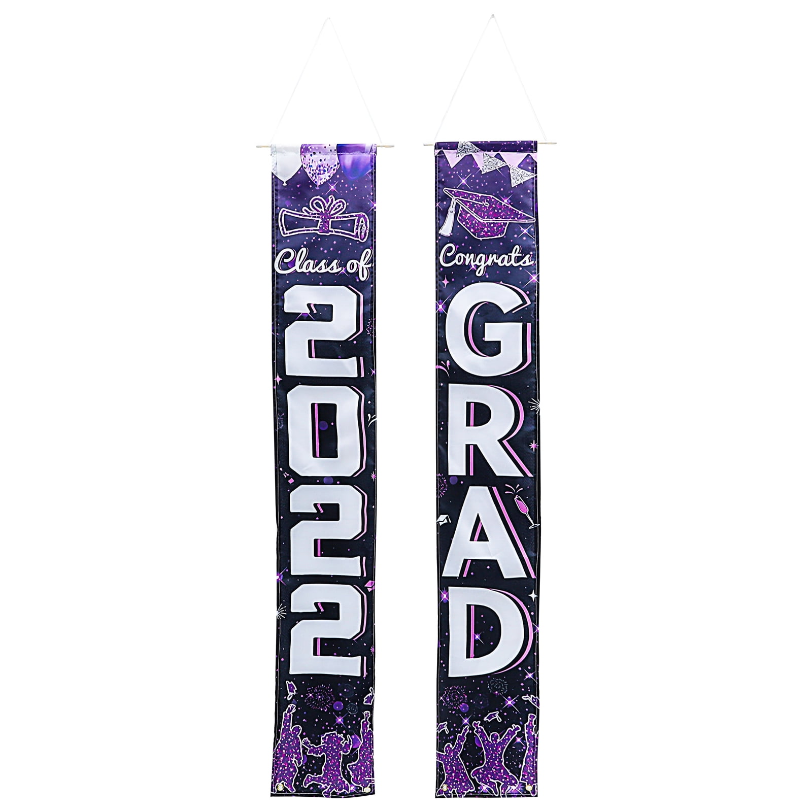 Bestonzon 1 Pair Of Graduation Door Porch Hanging Banner Grad Season Couplets Door Decoration 7555