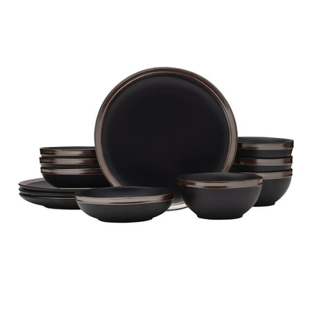 

Mikasa Miller Black 12-Piece Dinnerware Set Service for 4