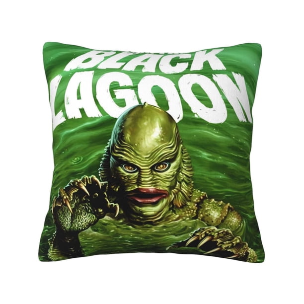 Fundas de almohada de terciopelo Creature From The Black Lagoon, fundas de almohada decorativas suaves y acogedoras con cremallera oculta para dormitorio, sofá, sillón, funda de almohada de terciopelo