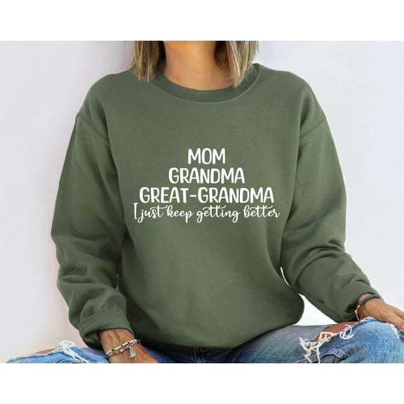 Velto Mom Grandma Great Grandma Sweatshirt, Mom Shirt, Grandma Shirt, Pregnancy Announcement Sweatshirt, Great Grandma Gift Tee, Mother's Day Gift All Size S-3XL