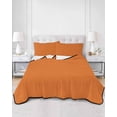 thumbnail image 2 of Quilts Twin-XL Size Bedding Set, Orange Lightweight Quilted Comforter, Pure Orange Soft Reversible Bedspread Coverlet with Pillow Covers for All Season, 68" x 98", 2 of 7