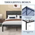 thumbnail image 6 of Allewie Queen Size Metal Platform Bed Frame with Linen Fabric Button Tufted Headboard, Under-Bed Storage, Grey, 6 of 10