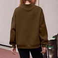 thumbnail image 5 of cfhntfmh Sweatshirts for Women Fall Fashion Outfits Crewneck Long Sleeve Loose Clothes Winter Warm Fleece Lined Pullover Tops (Coffee,X-Large), 5 of 6