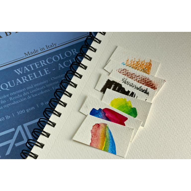 Fabriano 1264 Watercolor Pad, Spiral Bound, 7”x10”, 140 lb, 30 Sheets, 100%  Alpha-Cellulose, Wet Media