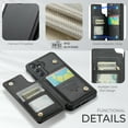 thumbnail image 5 of Dteck for Samsung Galaxy A34 5G Case with Card Holder, Magnetic Durable Leather Wallet Case for Women Men with RFID Blocking Kickstand Shockproof Cover for Galaxy A34 5G,Black, 5 of 10