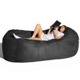 thumbnail image 3 of Jaxx 7 Foot Giant Bean Bag Sofa, Black, 3 of 6