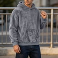 thumbnail image 6 of Xecvkr Mens Fuzzy Pullover Hoodie Loose Cozy Athletic Sweatshirts Winter Thick Long Sleeve Warm Hoodies with Pocket Soft Workout Comfy Top Gray L, 6 of 6
