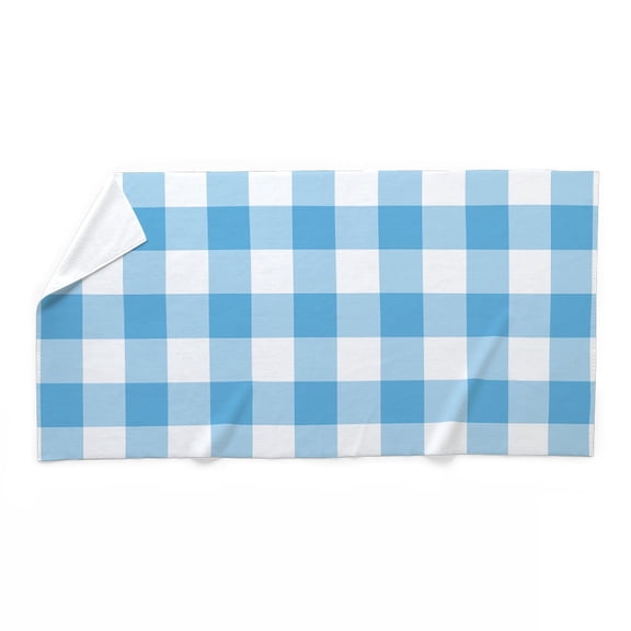 CafePress - Blue Gingham - Large Beach Towel, Soft 30"x60" Towel with Unique Design