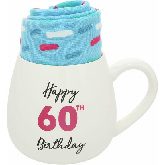 Pavilion Gift Company - 60th Birthday - 15.5 oz Mug and Sock Set