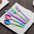 thumbnail image 3 of ReaNea 20 Piece Rainbow Silverware Set Stainless Steel Colorful Flatware Set,Spoons and Forks Cutlery Set Service for 4, 3 of 7