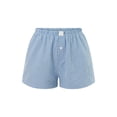 thumbnail image 1 of Honganda Women’s Button Front Plaid Shorts Lounge Shorts Bottoms Boxer Shorts, 1 of 8