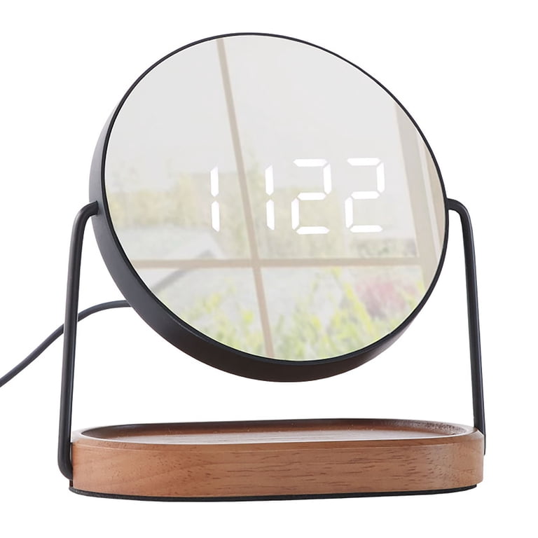 Better Homes & Gardens Indoor LED Mirror Alarm Clock with Medium