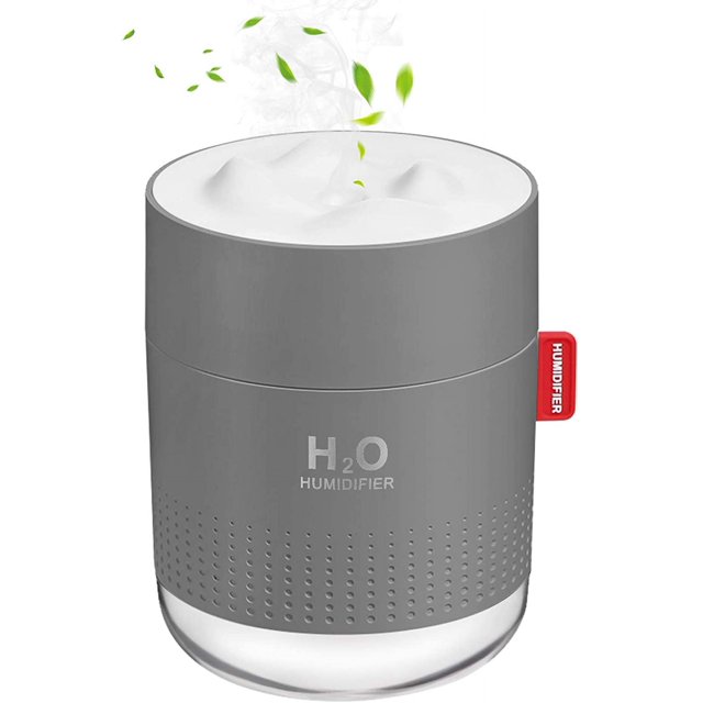 Mini humidificador portátil, humidificador de niebla fría pequeño de 500 ml, humidificador de escritorio personal USB para dormitorio de bebé, viajes, oficina, hogar, apagado automático, 2 modos de niebla, súper silencioso gris-gris- Sailing Electrónica