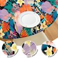 thumbnail image 4 of Pioneer Flower Floral Print Pattern Round Fitted Tablecloth with Elastic Edge,Dining Table Cover Waterproof,Outdoor Round Tablecloth for Camping,Dining,Indoor and Outdoor, 4 of 7