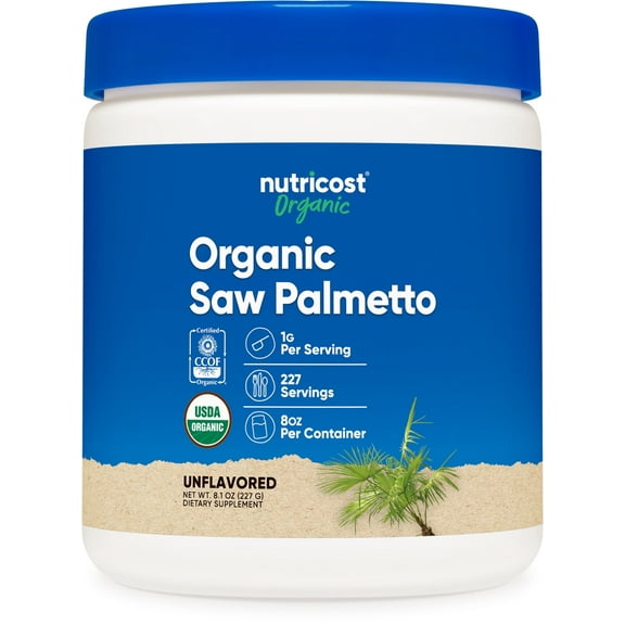 Nutricost Organic Saw Palmetto Powder 8 oz - Certified USDA Organic Saw Palmetto Supplement