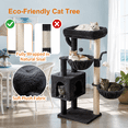 Cat Tree Tower, Smoky Gray, 39.4 Inch, Cactus Style with Sisal-Wrapped ...