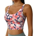 thumbnail image 2 of Fotbe Japanese Cherry Blossoms Pattern Womens' Sports Bra Longline Wirefree Padded with Medium Support Sports Moisture-Wicking Workou Vest,Tank Top-XX-Large, 2 of 7
