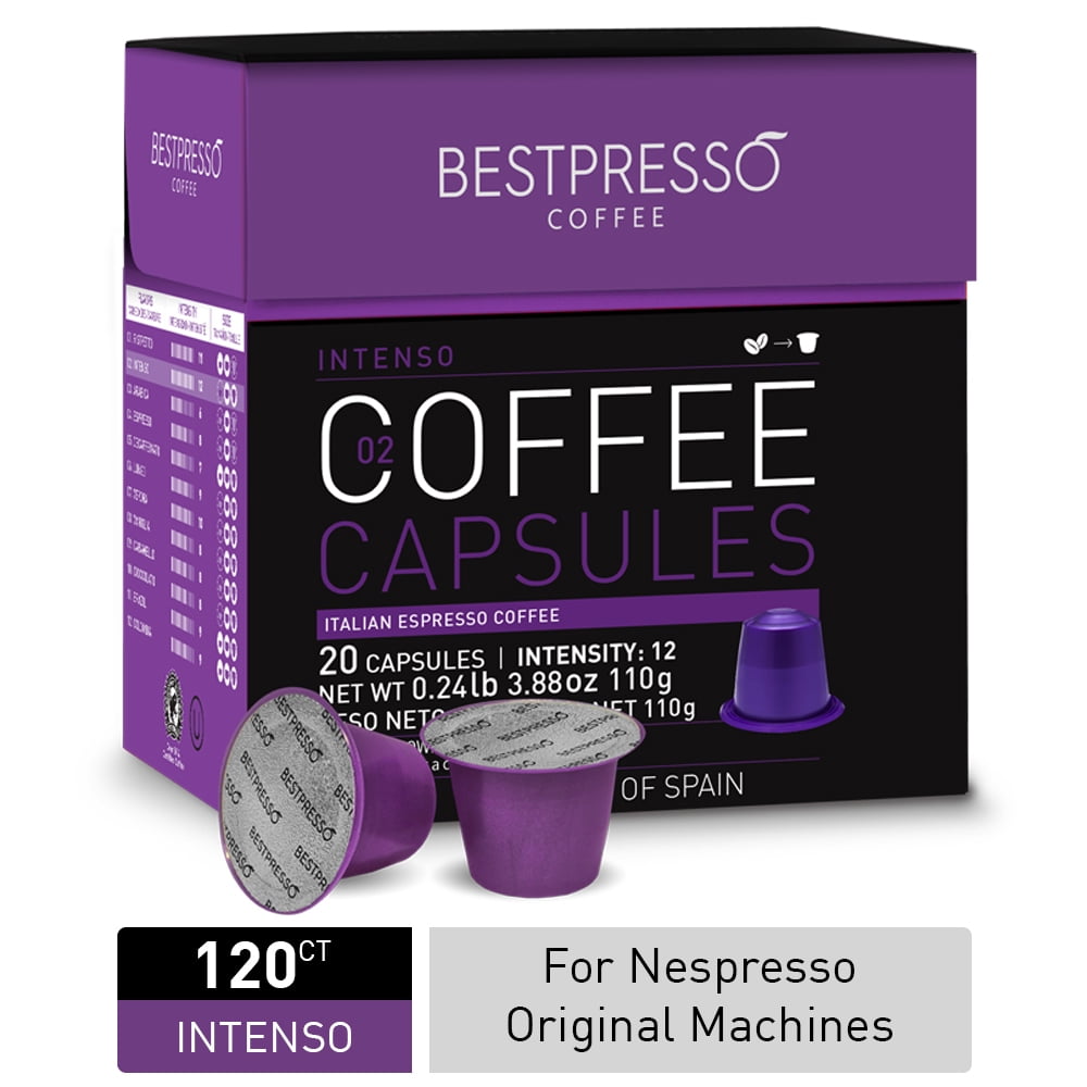 Bestpresso Premium Nespresso Coffee Pods, Intenso Pack, 120 Count