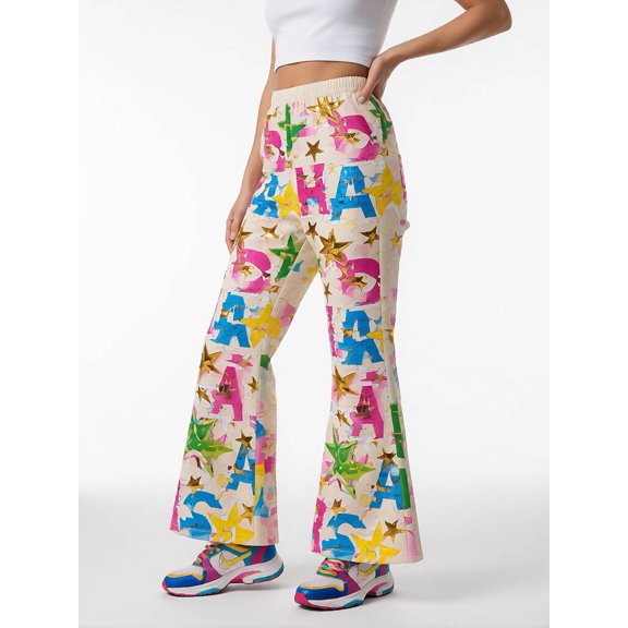 Girls Stretchy Pants Slim-Fit Wide Leg Flare Leggings Charming Trousers for Youth Girls Age 4-12 Activewear