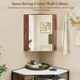 thumbnail image 4 of Auranook 23.5" Corner Medicine Cabinet with Mirror, Wall Mounted Bathroom Cabinet w/ Left or Right Open Mirror Door, Adjustable Shelf, Clear Reflection, 4 of 10