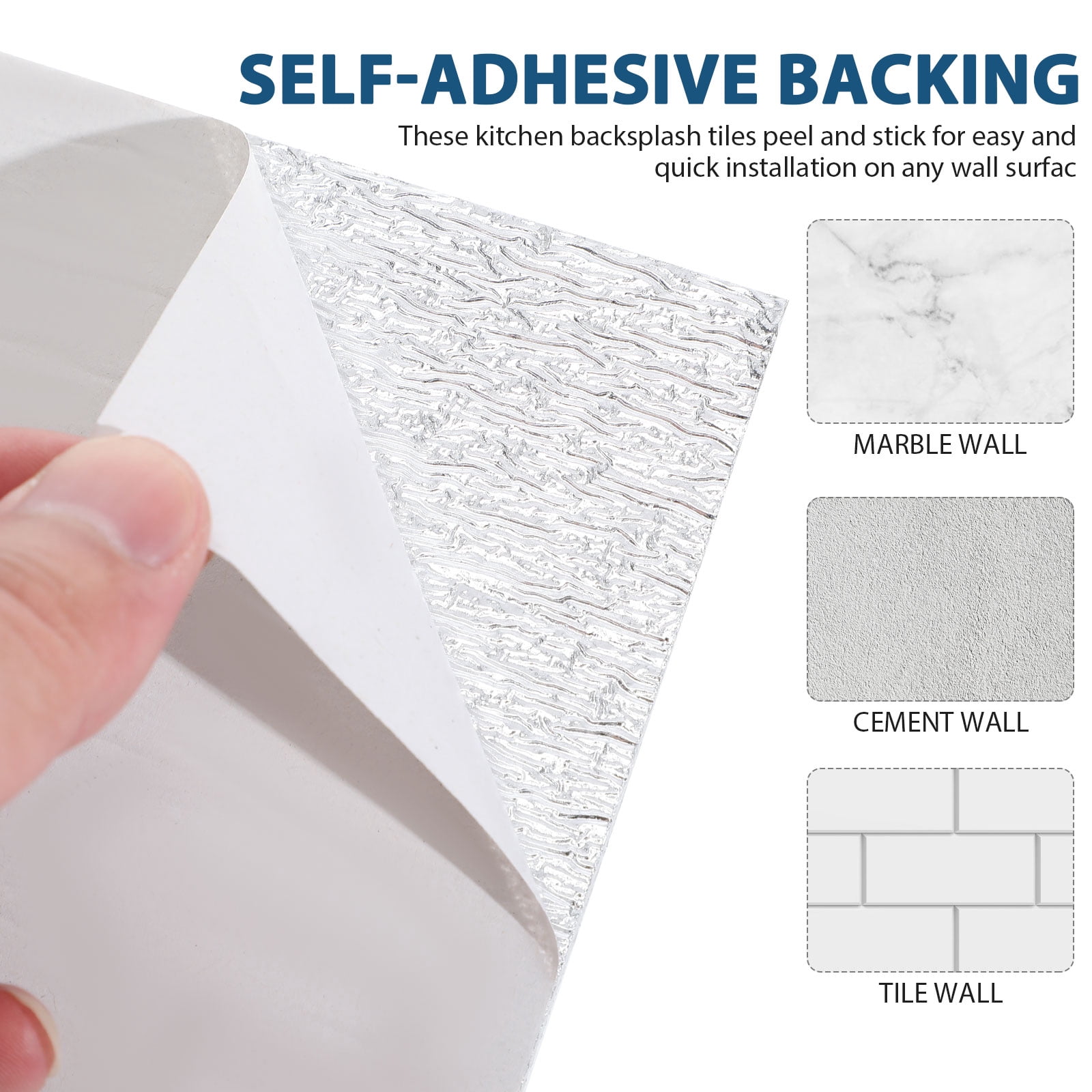 Toyandona Peel and Stick Tiles Realistic Texture Easy Install Kitchen Bath Decor 40Pcs