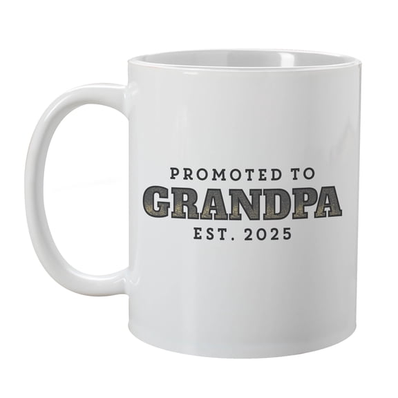GiftsForYouNow Promoted to Grandpa Ceramic Coffee Mug White 11oz, Dad Christmas Gifts