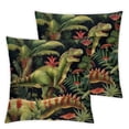 thumbnail image 2 of COMIO Throw Pillow Covers,Pillowcases,Pillow Cases,Ancient Jungle Dinosaur, 2-Pc White, 2 of 6