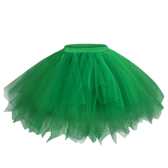Puntoco Women Skirt clearance Women Mesh Tulle Skirt Princess Elastic Skirt Adult Short Dancing Skirt Army Green XXL(XXL)