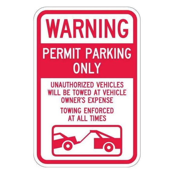 Lyle Permit Parking Sign,18" x 12, T1-1064-HI_12x18 T1-1064-HI_12x18