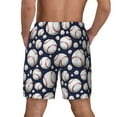 thumbnail image 3 of Kdxio Cute Basebal Print Men's Swim Trunks with Compression Liner 7 Inch Inseam Quick Dry Swim Shorts, 3 of 7