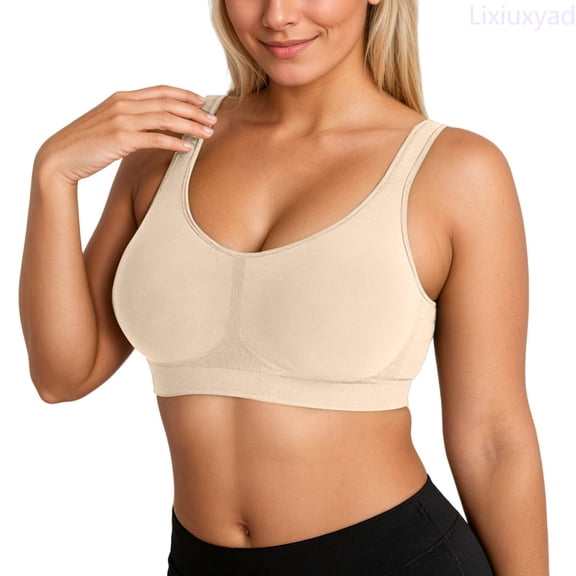 Lixiuxyad Wirefree Comfort Bra For Seamless Support Everyday Wear Soft Non Padded Underwire T Shirt Bra,Bras for Women Beige XXXXL
