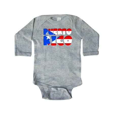 

Inktastic Puerto Rico Flag in Text Gift Baby Boy or Baby Girl Long Sleeve Bodysuit