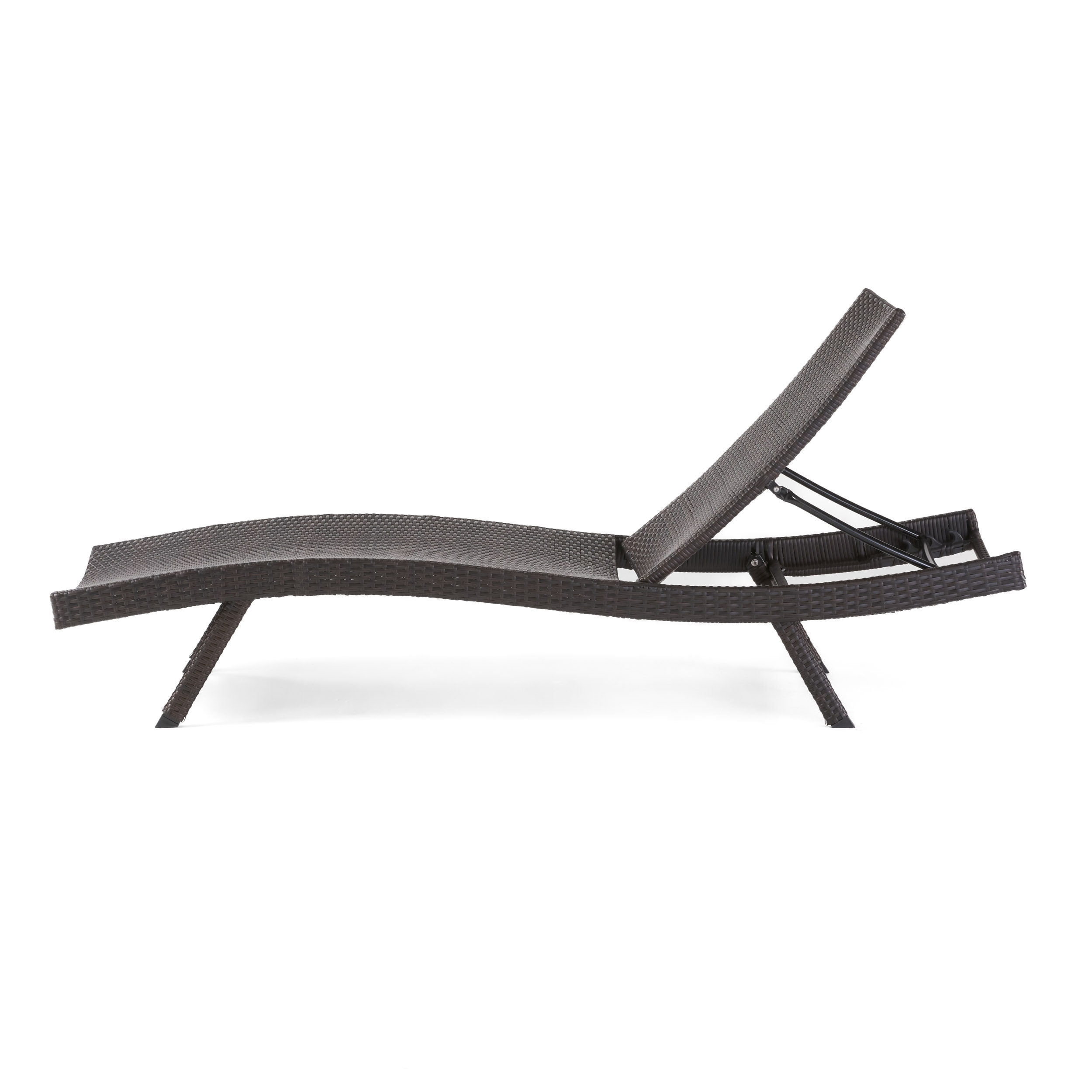 Outdoor Wicker Chaise Lounges, Set of 2, Brown