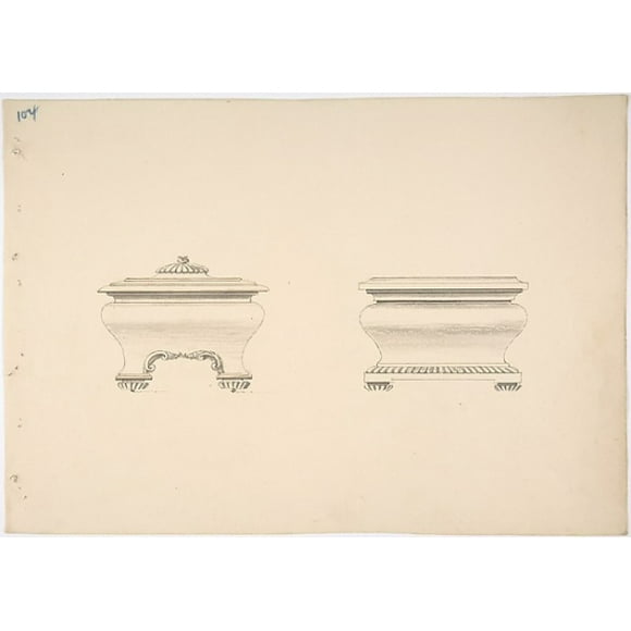 Design for Two Caskets Poster Print by Anonymous, British, 19th century (18 x 24)