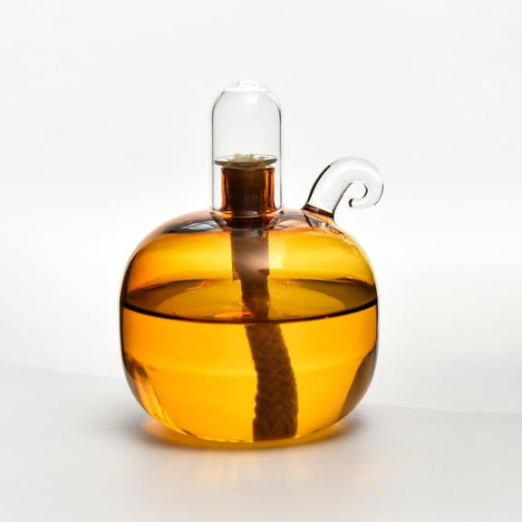 QIDITONG Refillable Borosilicate Glass Oil Lamps for Indoor Use, Clear Glass Candle Lamp for Home Decor and Dining Ambiance