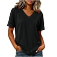 thumbnail image 2 of Neewe Short Sleeve V Neck Tees for Womens Tops Daily Fashion Clothes 2026 Casual Summer Spring Fall Outfits, 2 of 6