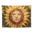 thumbnail image 5 of PRATYUS Yellow Sun and Moon Tapestry Vintage Indie Boho Wall Hanging with Sunflowers Butterfly Moth Constellation Aesthetic Tapestries for Bedroom Dorm Living Room Painting, 5 of 6