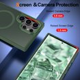 thumbnail image 3 of CASEFIV for Samsung Galaxy S25 Ultra Case,with Magnetic Invisible Stand [Military Drop Protection] [Compatible with MagSafe] Shockproof Slim Translucent Anti-Slip Case,Green, 3 of 7