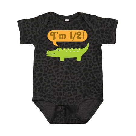 

Inktastic Half Birthday 1/2 Boy Alligator Gift Baby Boy Bodysuit