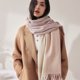 thumbnail image 2 of Bufanda de cachemira para mujer para otoño e invierno: bufandas ligeras para mujer, chales y envolturas grandes y suaves de dos tonos, 2 of 5